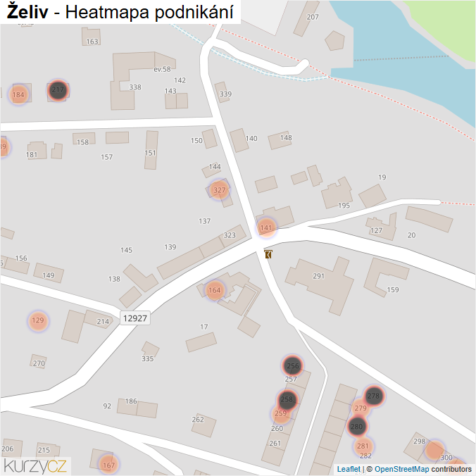 Mapa Želiv - Firmy v obci.