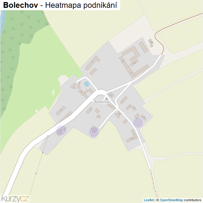 Mapa Bolechov - Firmy v části obce.