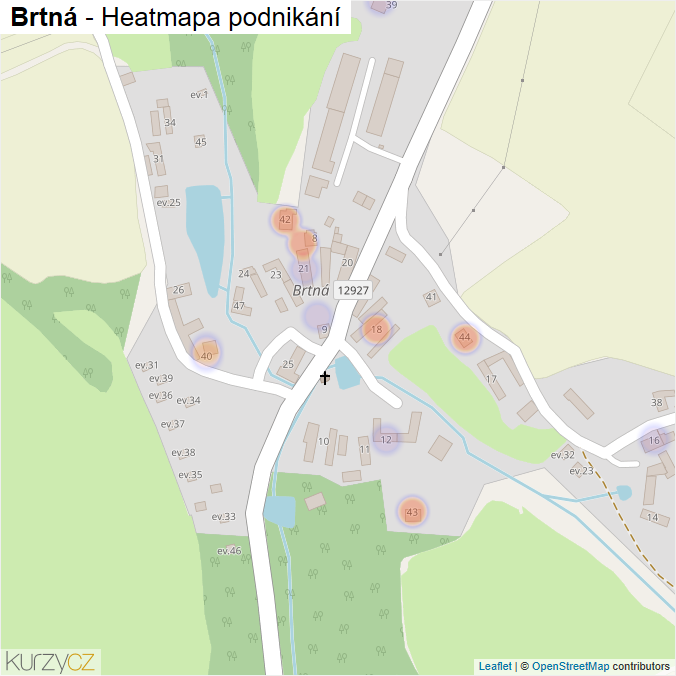 Mapa Brtná - Firmy v části obce.