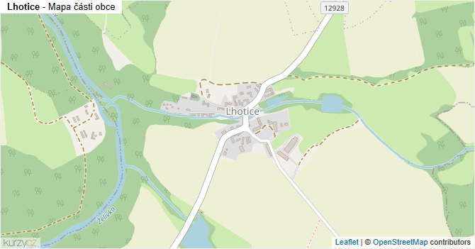 Lhotice - mapa části obce