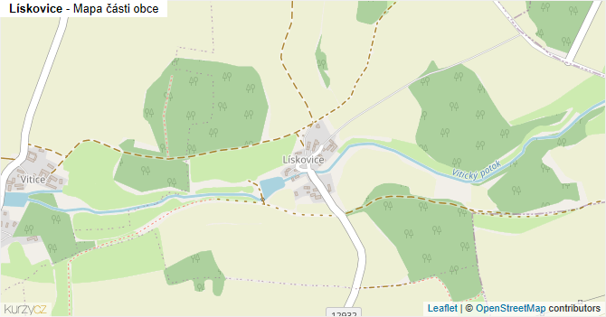 Lískovice - mapa části obce