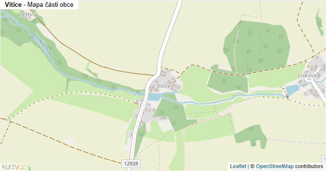 Vitice - mapa části obce
