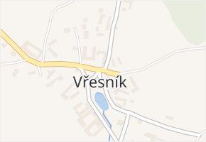 Vřesník v obci Želiv - mapa části obce