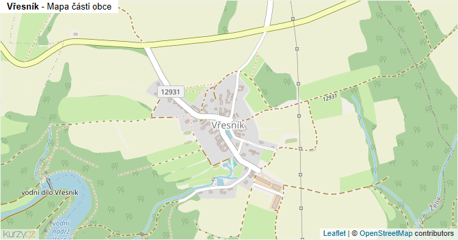Vřesník - mapa části obce