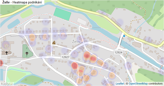 Želiv - mapa podnikání