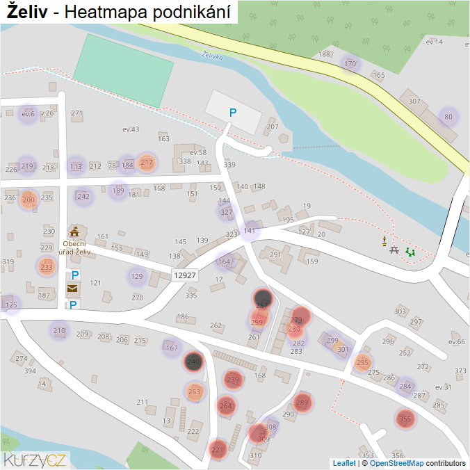 Mapa Želiv - Firmy v části obce.