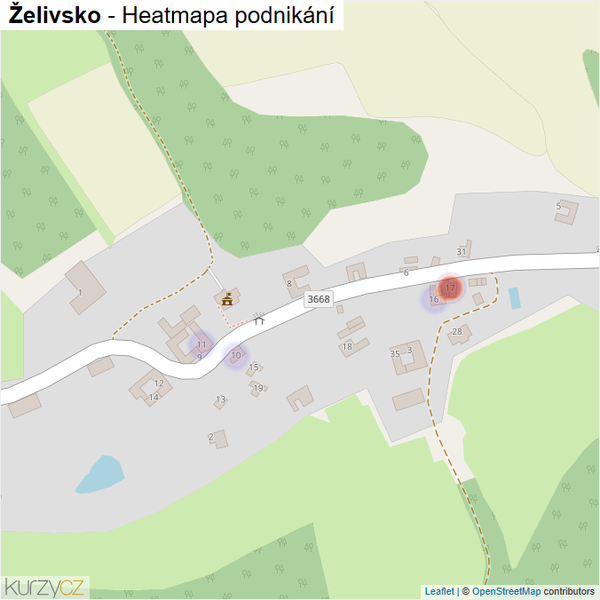 Mapa Želivsko - Firmy v části obce.