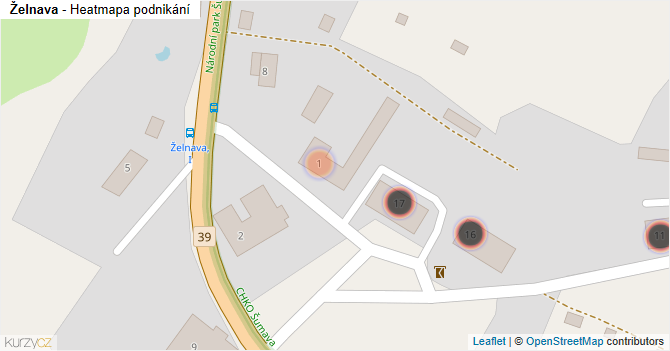 Želnava - mapa podnikání