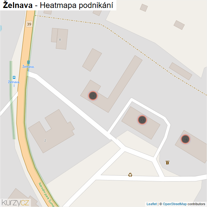 Mapa Želnava - Firmy v obci.