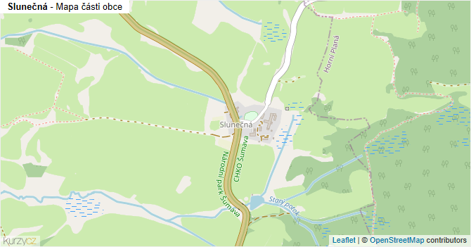 Slunečná - mapa části obce