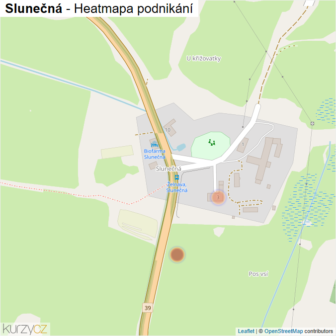 Mapa Slunečná - Firmy v části obce.