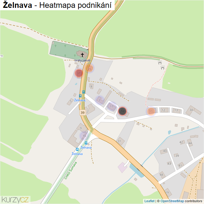 Mapa Želnava - Firmy v části obce.