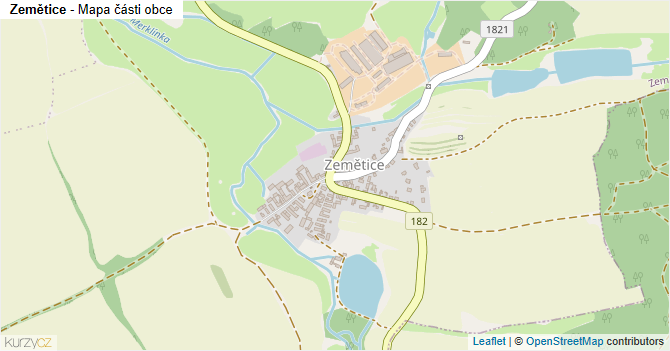Zemětice - mapa části obce