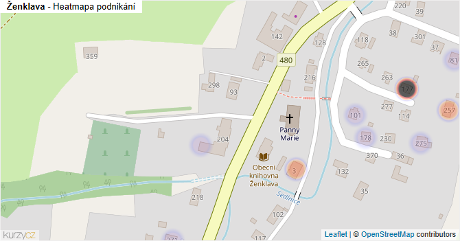Ženklava - mapa podnikání