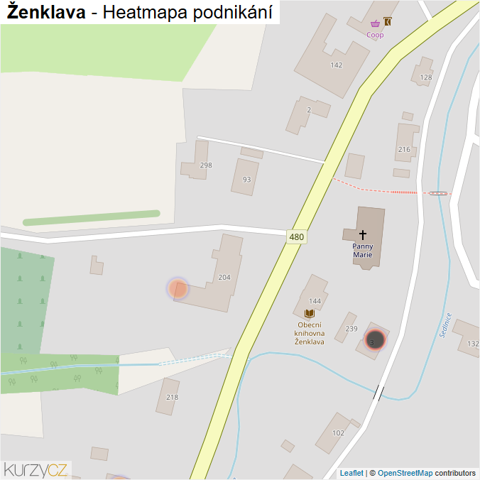 Mapa Ženklava - Firmy v obci.