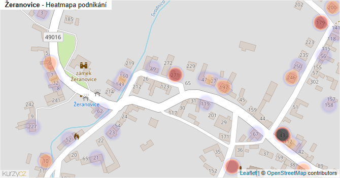 Žeranovice - mapa podnikání
