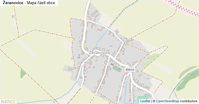 Žeranovice - mapa části obce