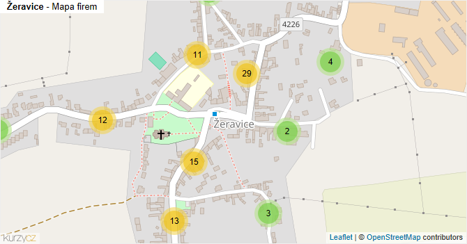 Žeravice - mapa firem