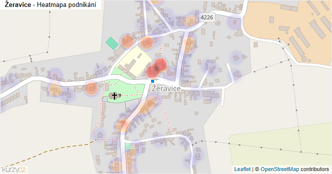 Žeravice - mapa podnikání