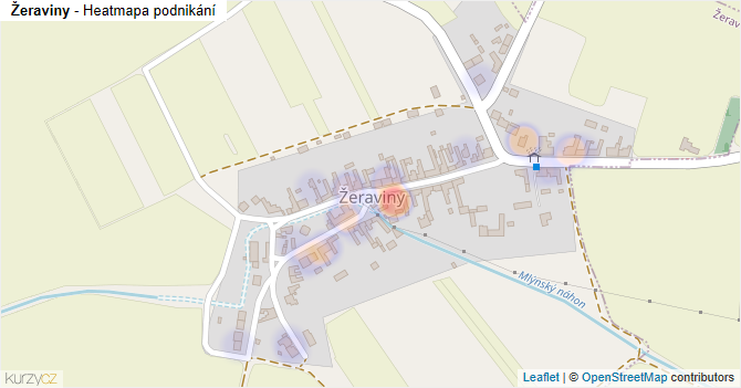 Žeraviny - mapa podnikání
