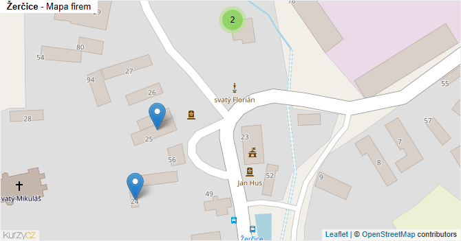 Žerčice - mapa firem