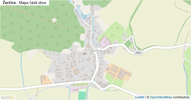 Žerčice - mapa části obce