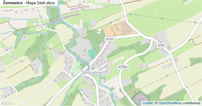 Žermanice - mapa části obce