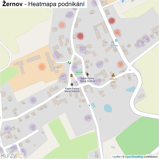 Mapa Žernov - Firmy v části obce.