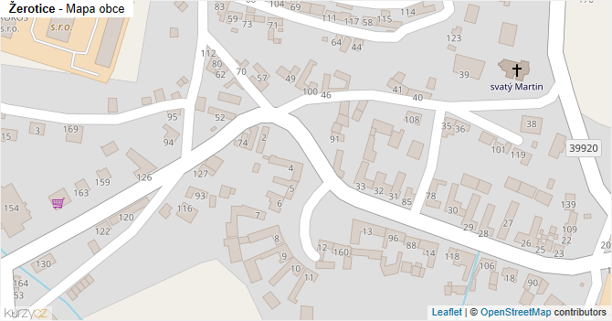 Žerotice - mapa obce