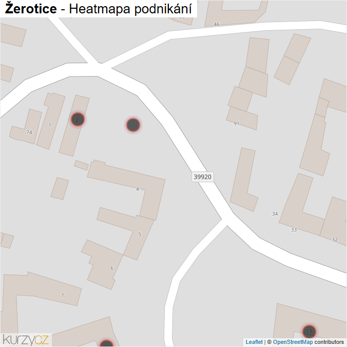Mapa Žerotice - Firmy v obci.