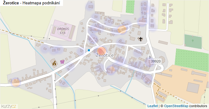 Žerotice - mapa podnikání