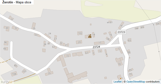Žerotín - mapa obce