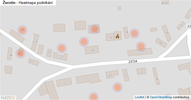 Žerotín - mapa podnikání