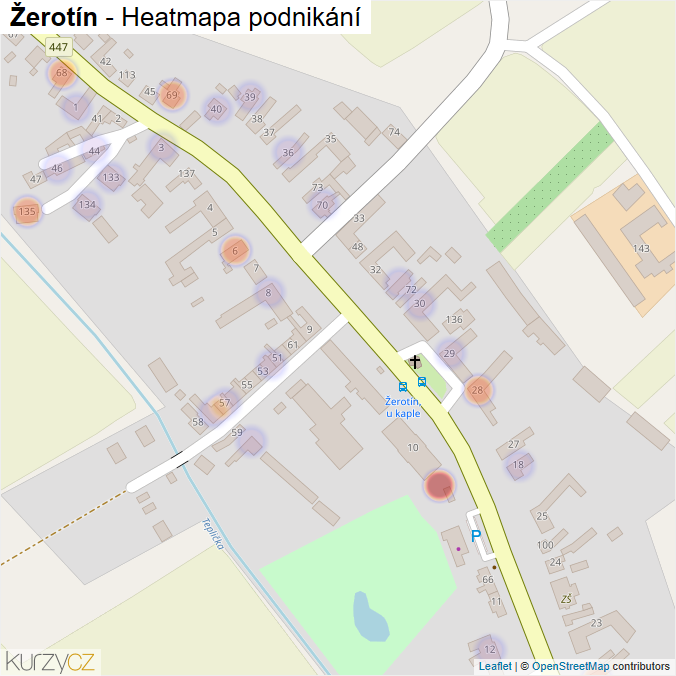 Mapa Žerotín - Firmy v části obce.