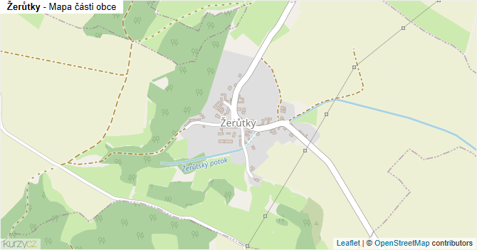 Žerůtky - mapa části obce
