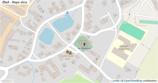 Zhoř - mapa obce
