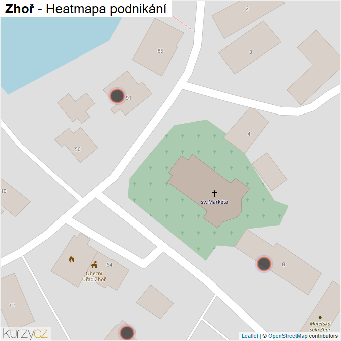 Mapa Zhoř - Firmy v obci.
