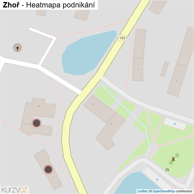 Mapa Zhoř - Firmy v obci.