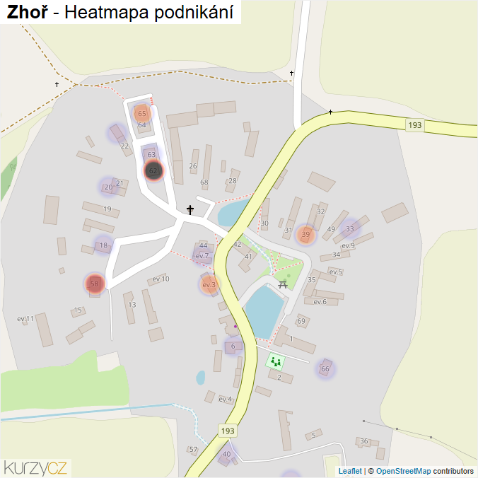 Mapa Zhoř - Firmy v části obce.