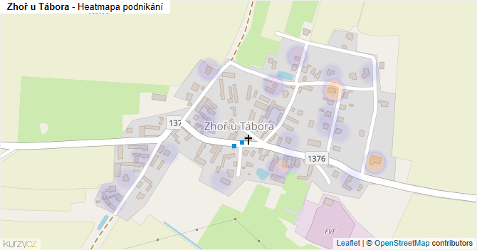 Zhoř u Tábora - mapa podnikání