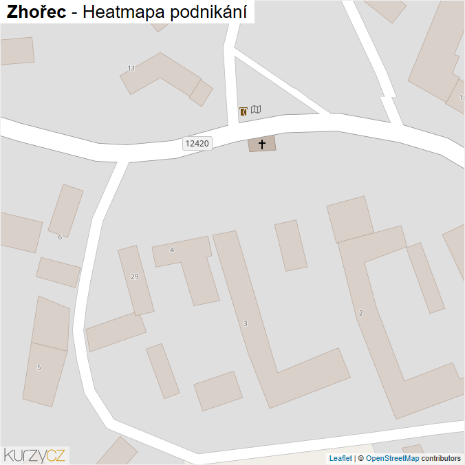 Mapa Zhořec - Firmy v obci.