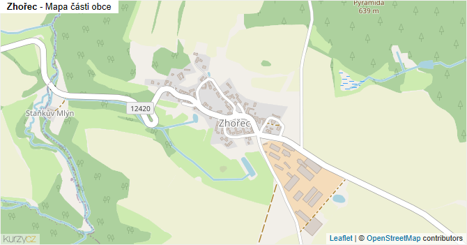 Zhořec - mapa části obce