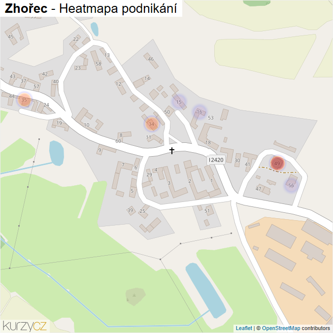 Mapa Zhořec - Firmy v části obce.