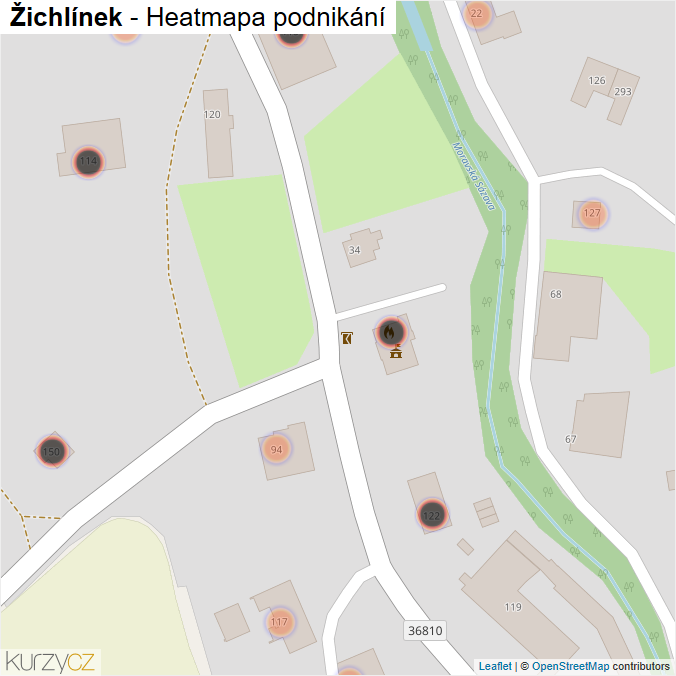Mapa Žichlínek - Firmy v obci.