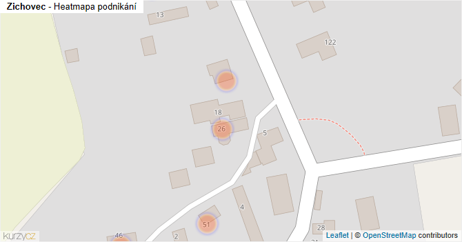 Zichovec - mapa podnikání