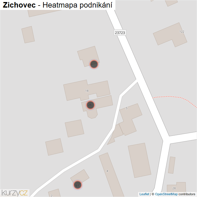 Mapa Zichovec - Firmy v obci.