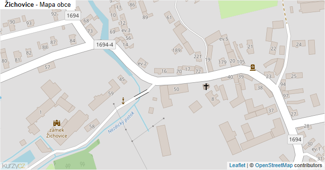 Žichovice - mapa obce