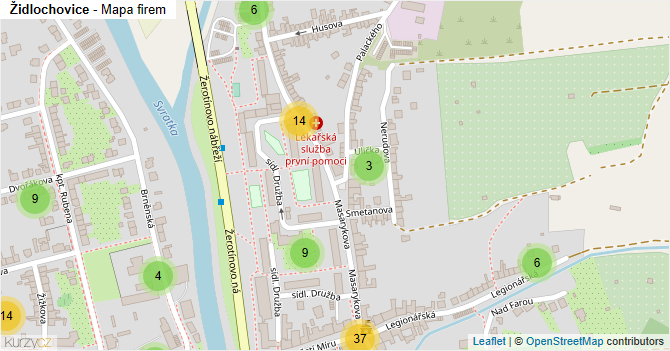 Židlochovice - mapa firem