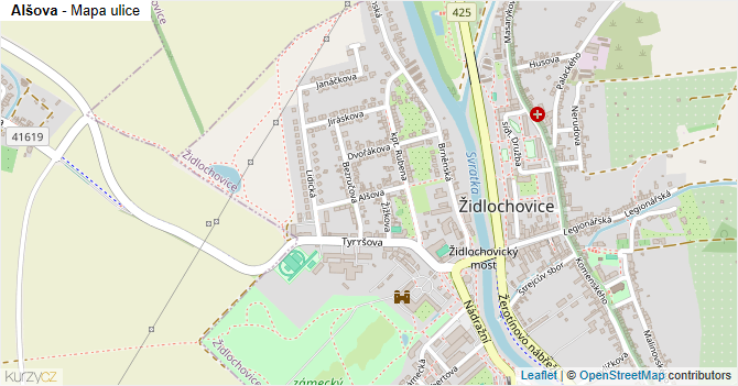 Alšova - mapa ulice