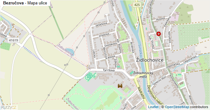 Bezručova - mapa ulice